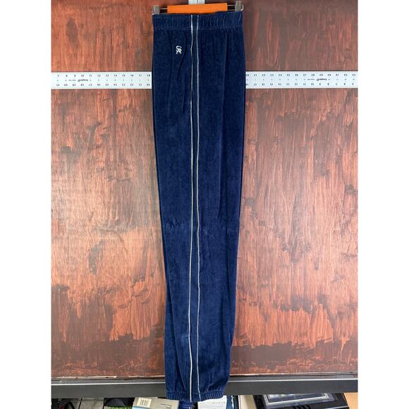 Stacy Adams Velour Track Suit Jacket + Pants Blue Silver Vintage Y2K Mens Large‎ - Picture 7 of 12